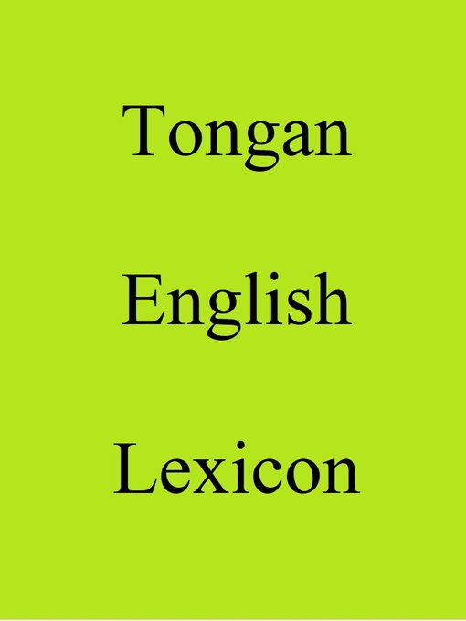 Title details for Tongan English Lexicon by Trebor Hog - Wait list
